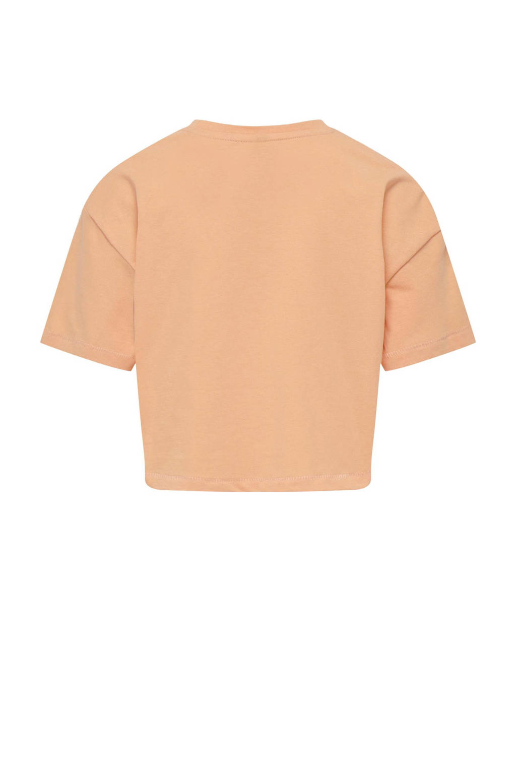 ONLY T-shirt KOGOLIVIA met tekst lichtoranje