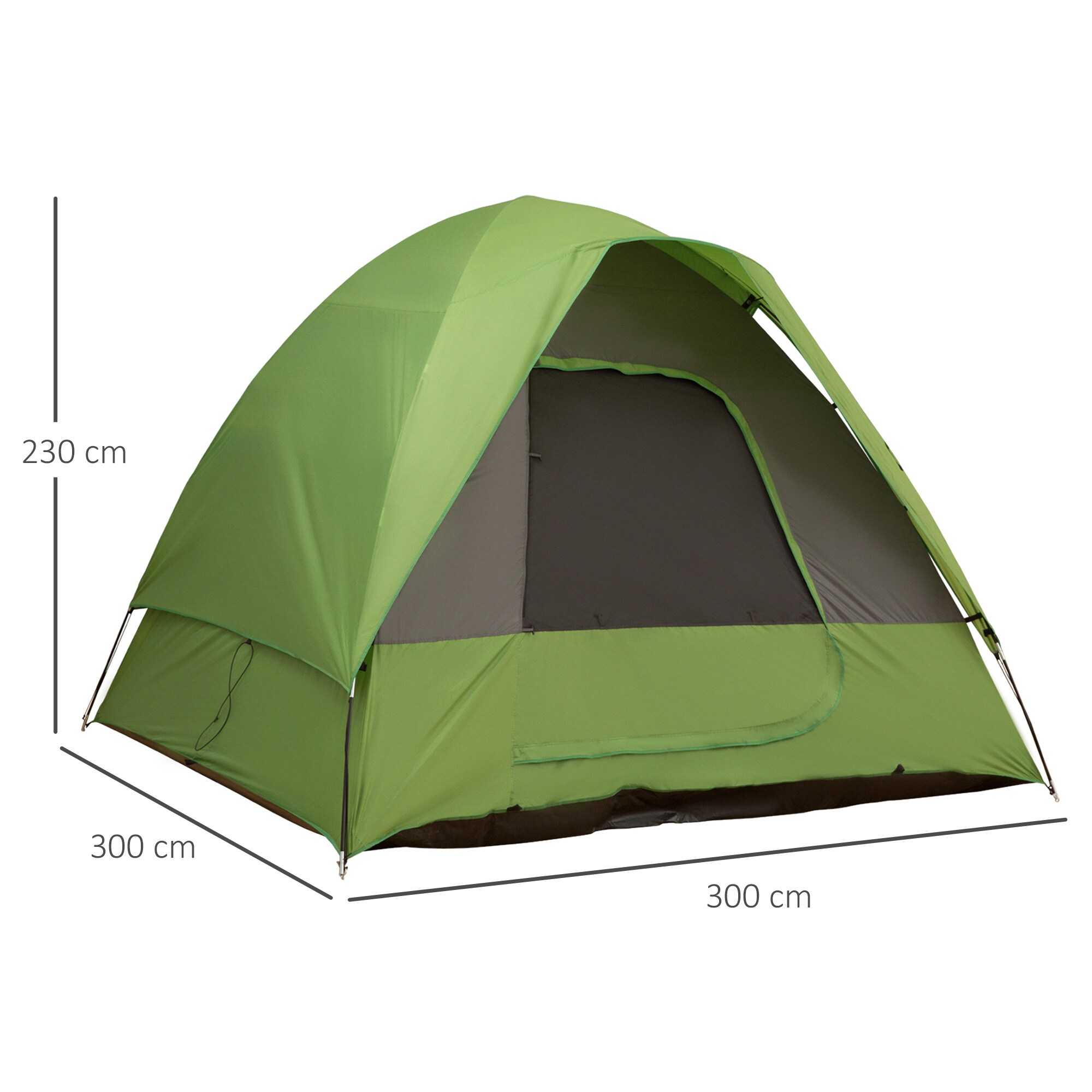 Outsunny Campingzelt für 4-5 Personen grün 300 x 300 x 230 cm (LxBxH)