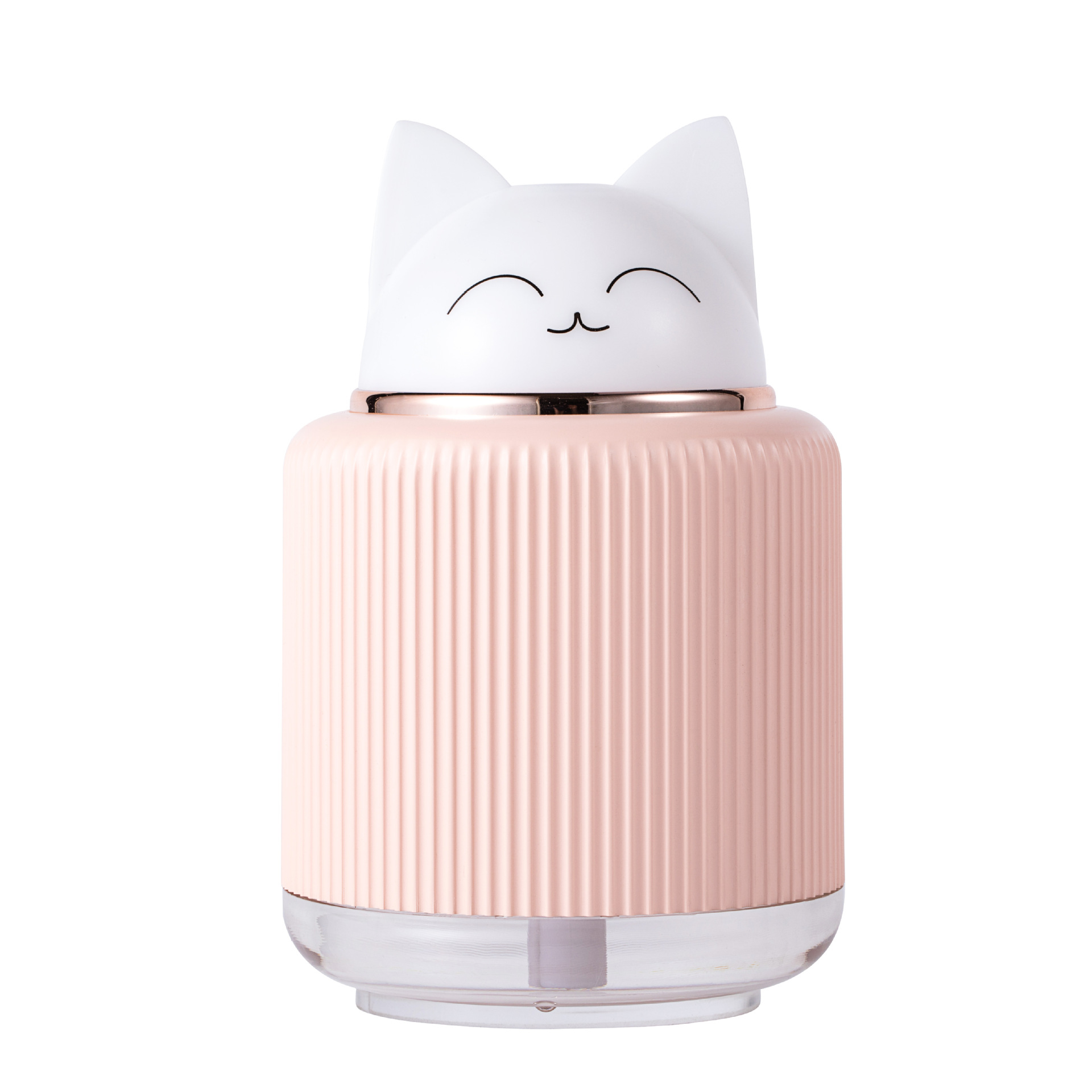(300ml) Mini USB Luftbefeuchter Katze Aroma Öl Diffuser mit LED Beleuchtung - Rosa / Weiss