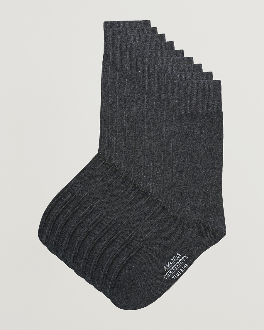 9-Pack True Cotton Socks Antrachite Melange