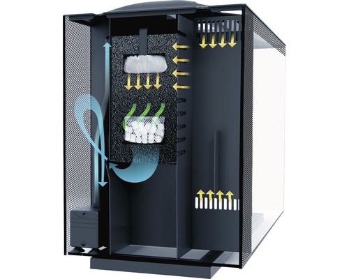 Aquarium Fluval Spec XV 60L met LED-verlichting en filtersysteem, zwart