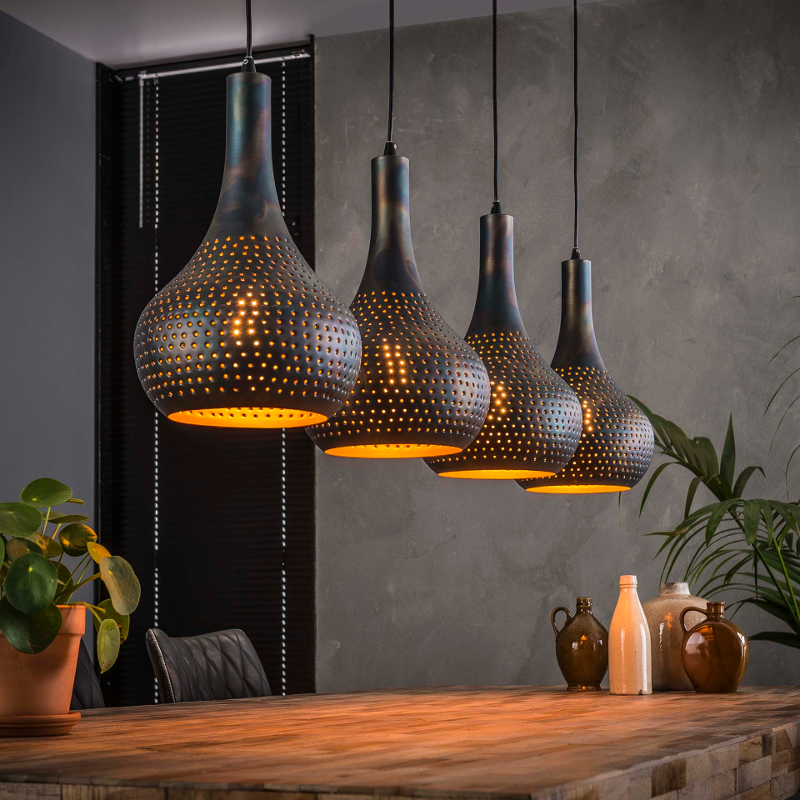 Hanglamp Renese punch Grijs
