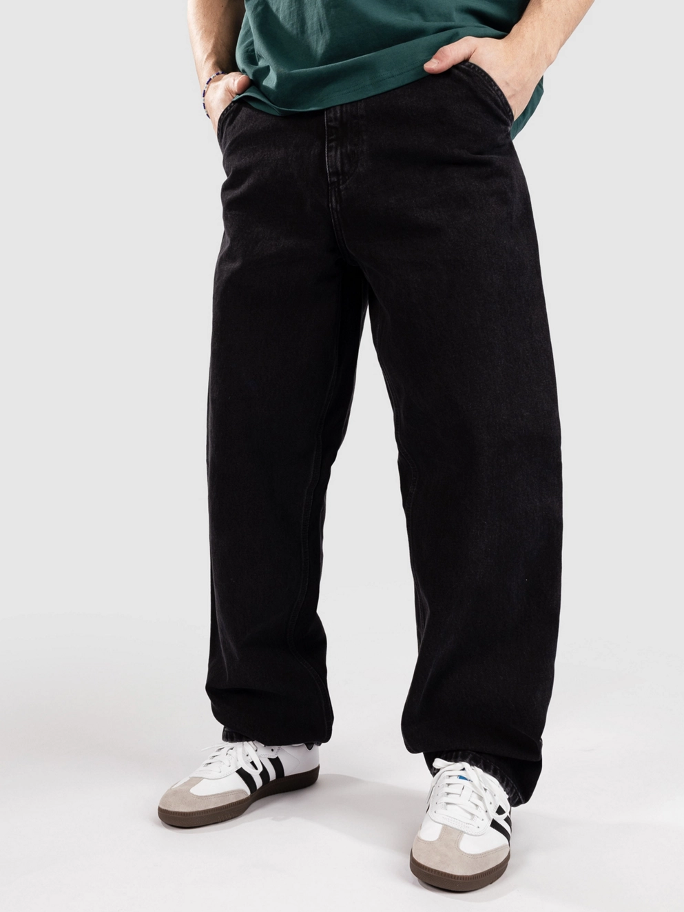 Carhartt WIP Single Knee Jeans black stone washed