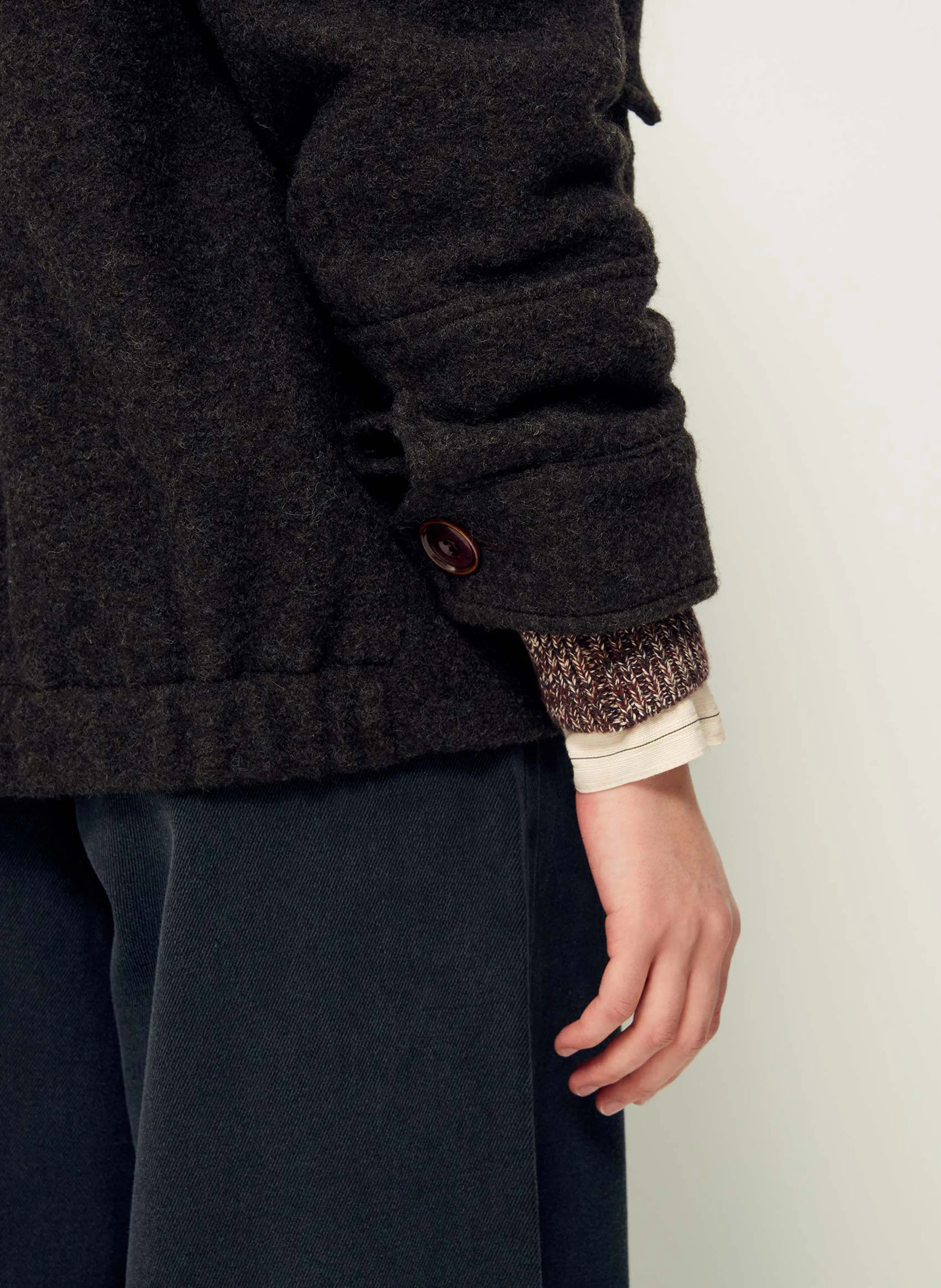 HARRISON - Manteau droit en laine | Marron