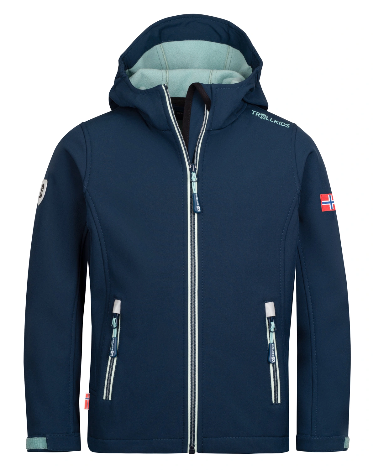 Softshell-JaKids TROLLFJORD in navy/aqua