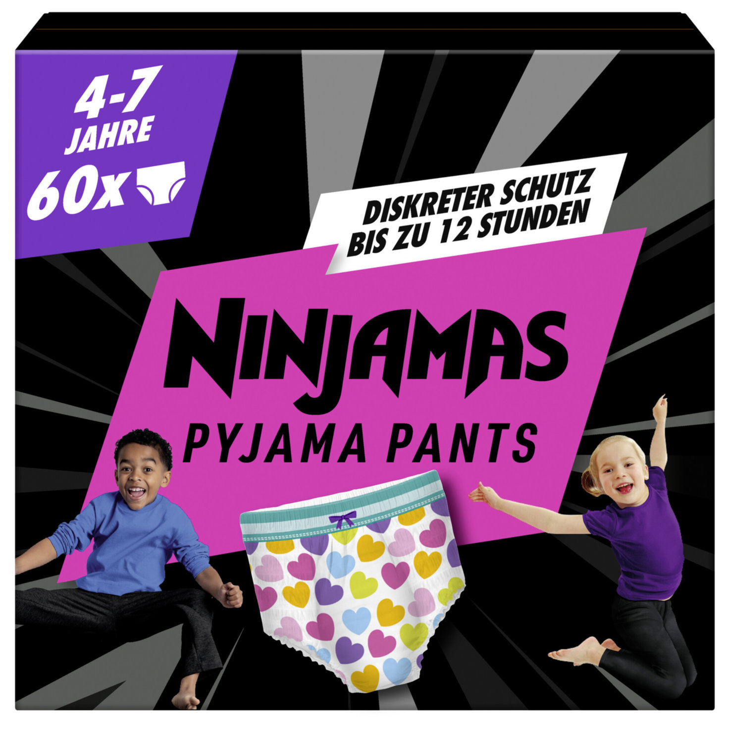 Ninjamas Underjams für Mädchen 4-7 Jahre MonatsBox 60 Stück