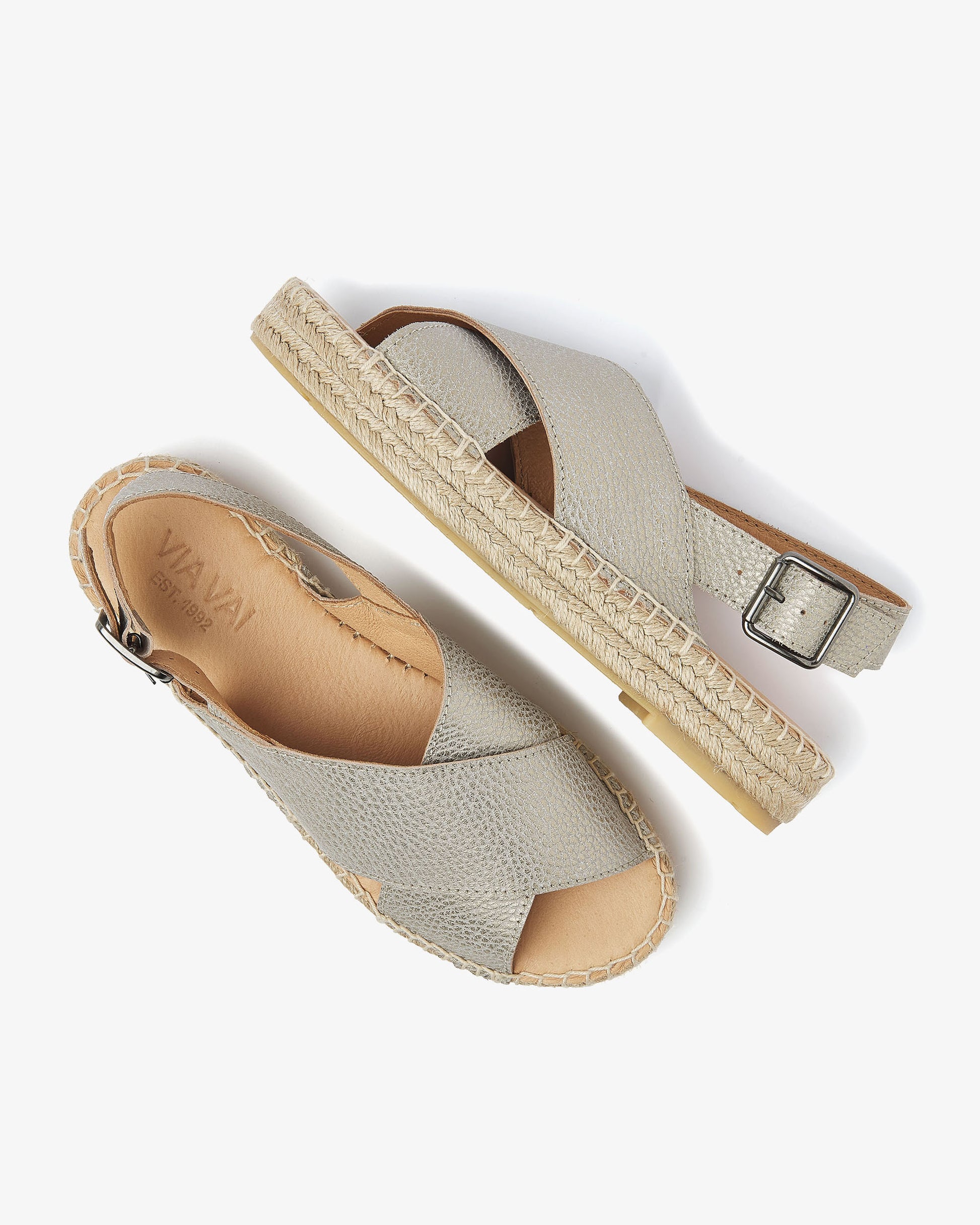 VIA VAI grijze espadrilles Mondi Isabella