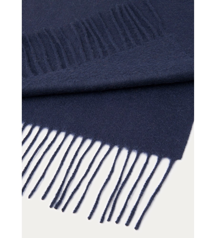 Cachecol Hackett Solid Patch Cash na cor azul marinho