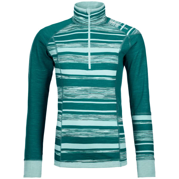 T-shirt thermique ORTOVOX 210 SUPERSOFT ZIP NECK W PACIFIC GREEN