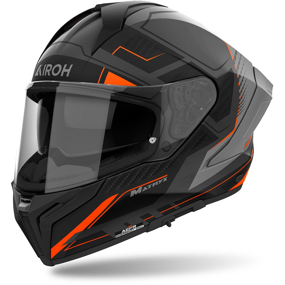 Airoh - Casque Matryx Rocket Orange / Gris / Noir / Mat