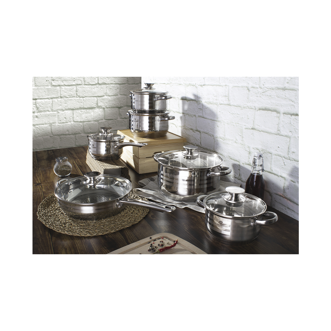 Blaumann 12-teiliges Topf-Set Edelstahl Gourmet Line Shiny