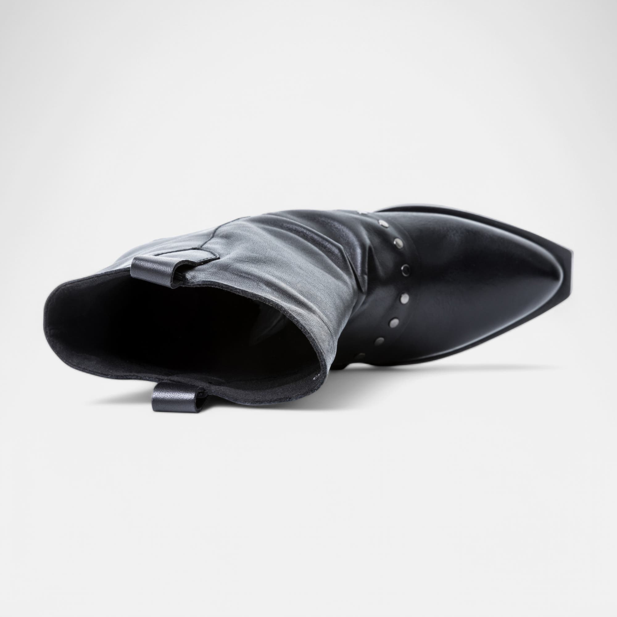 Santiags à talon Femme en cuir noir