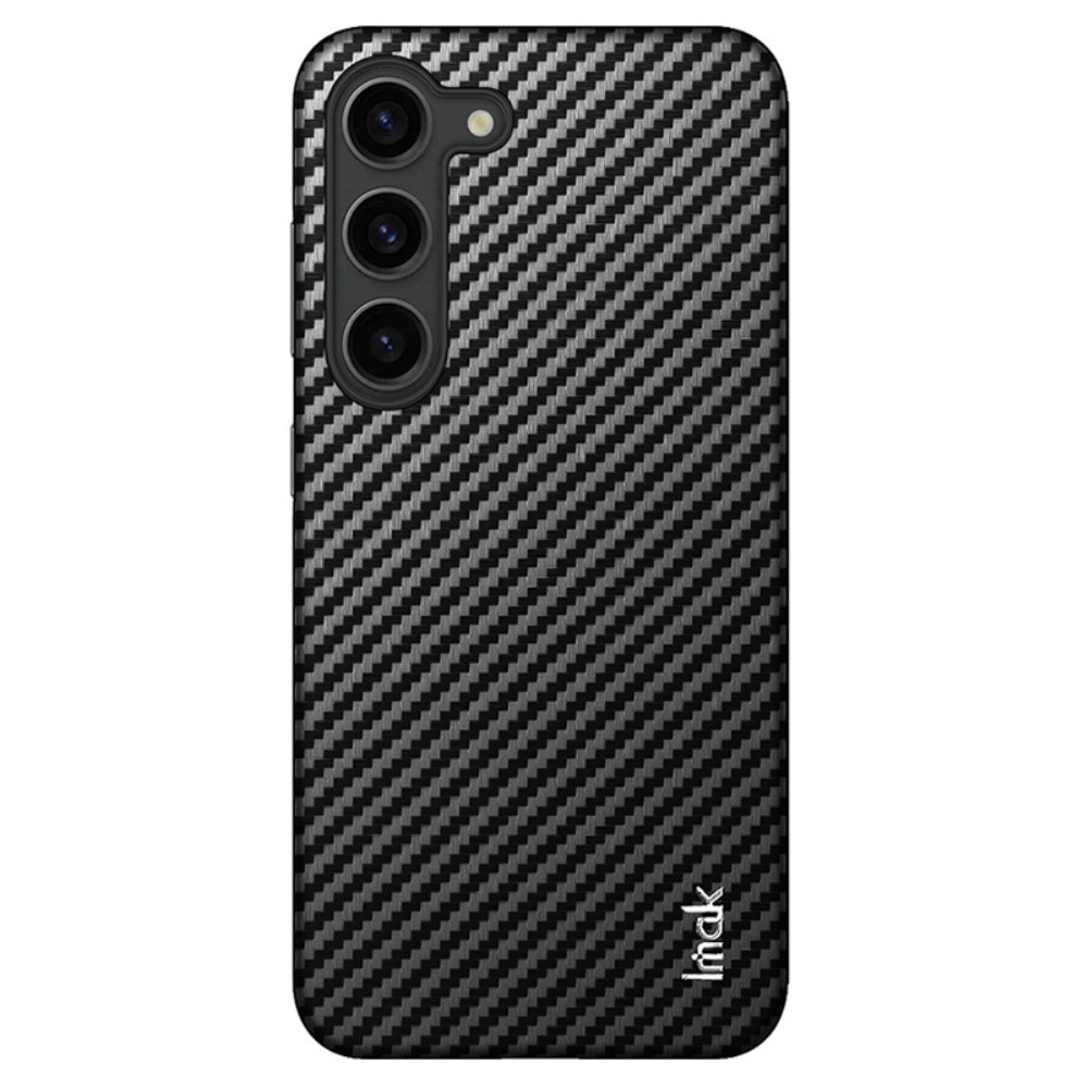 Samsung Galaxy S23 5G Hardcase Leder Hülle im Carbon Look - Schwarz