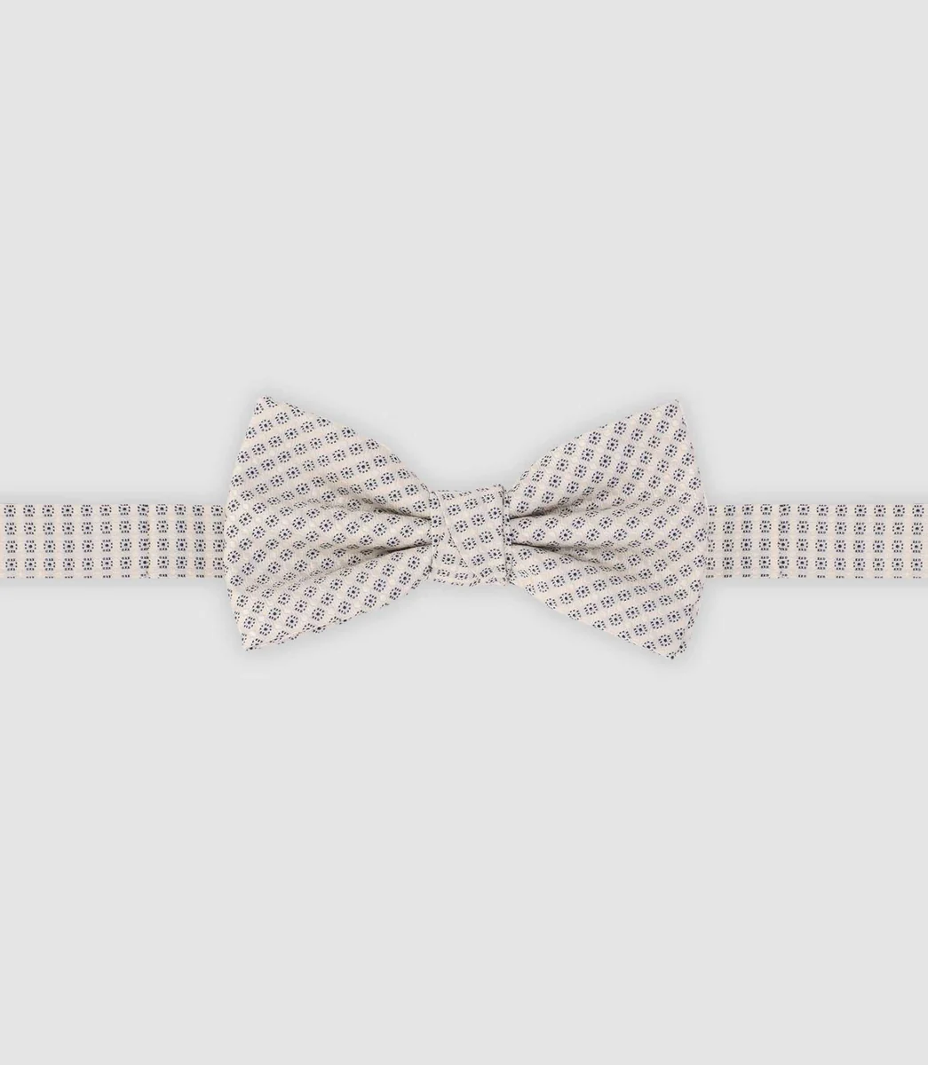 Nœud papillon à motifs écru