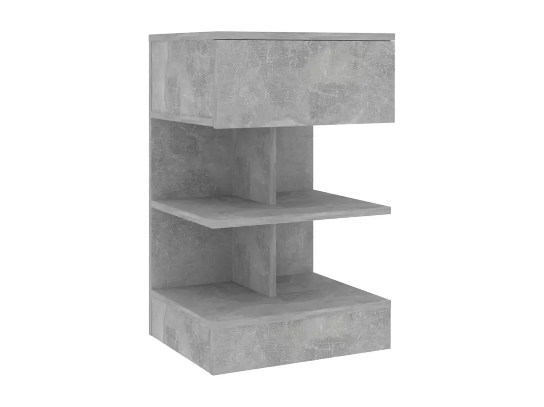 Tables de chevet 2 pcs Gris béton 40x35x65 cm