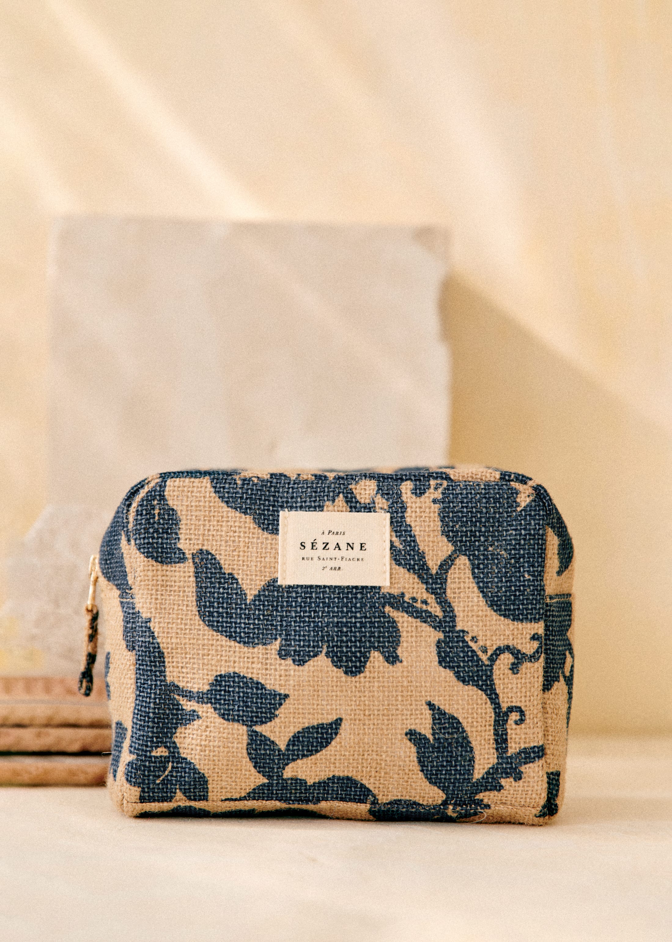 Trousse de Toilette Jute - Fleurs des jardins marine - SACS/NEW SACS Nos Paniers 5906387