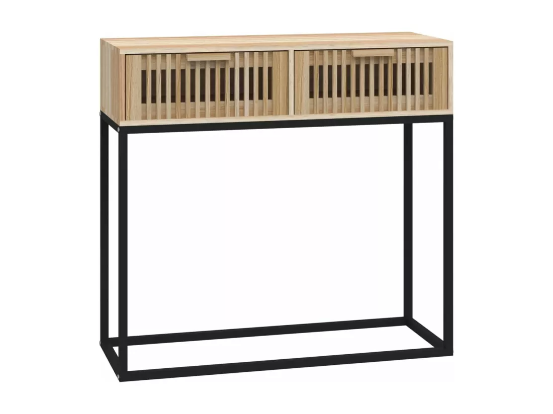 Table console 80x30x75 cm bois d'ingénierie et fer
