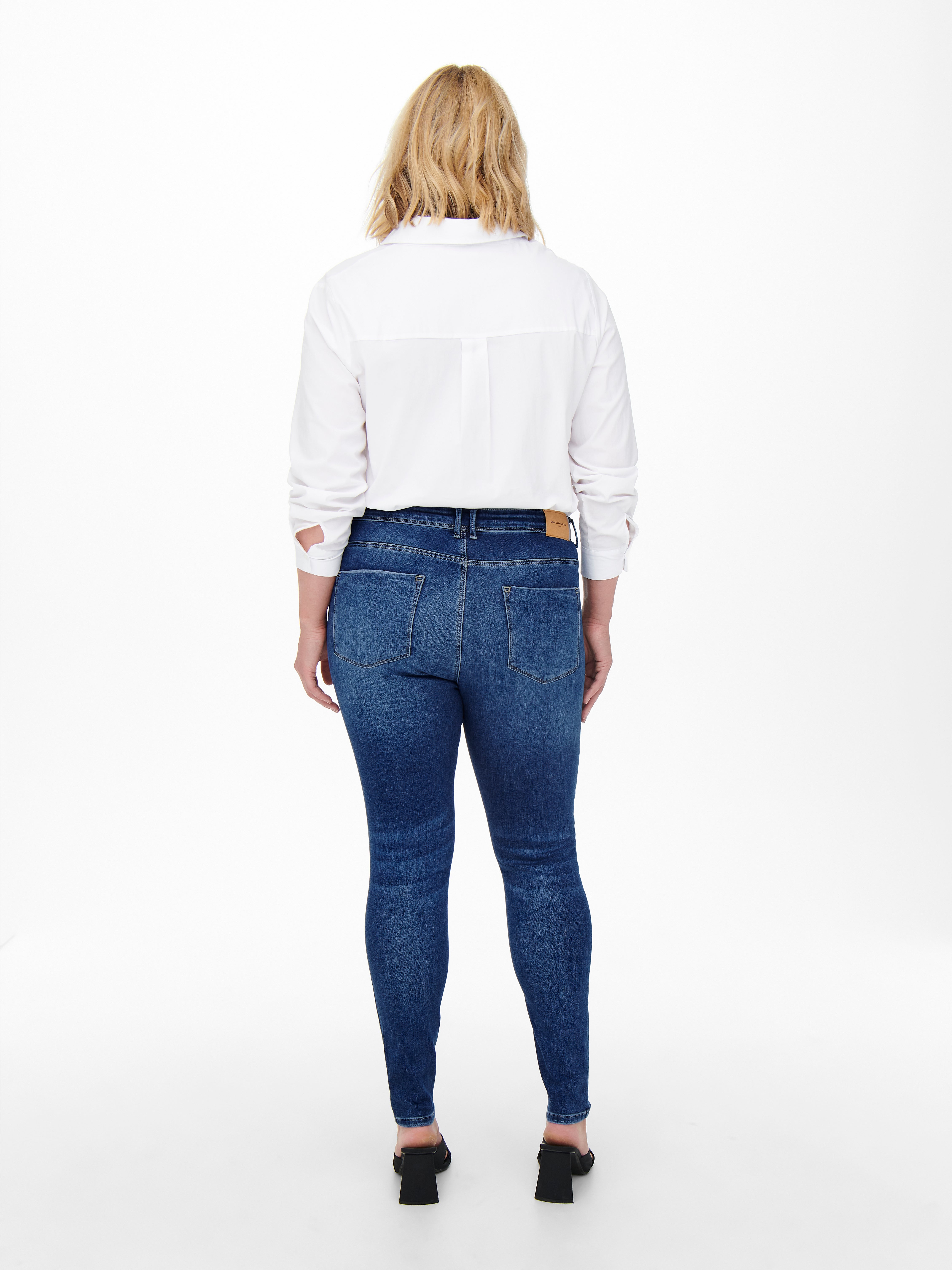 CARMAYA Hohe Taille Skinny Fit Jeans Medium Blue Denim