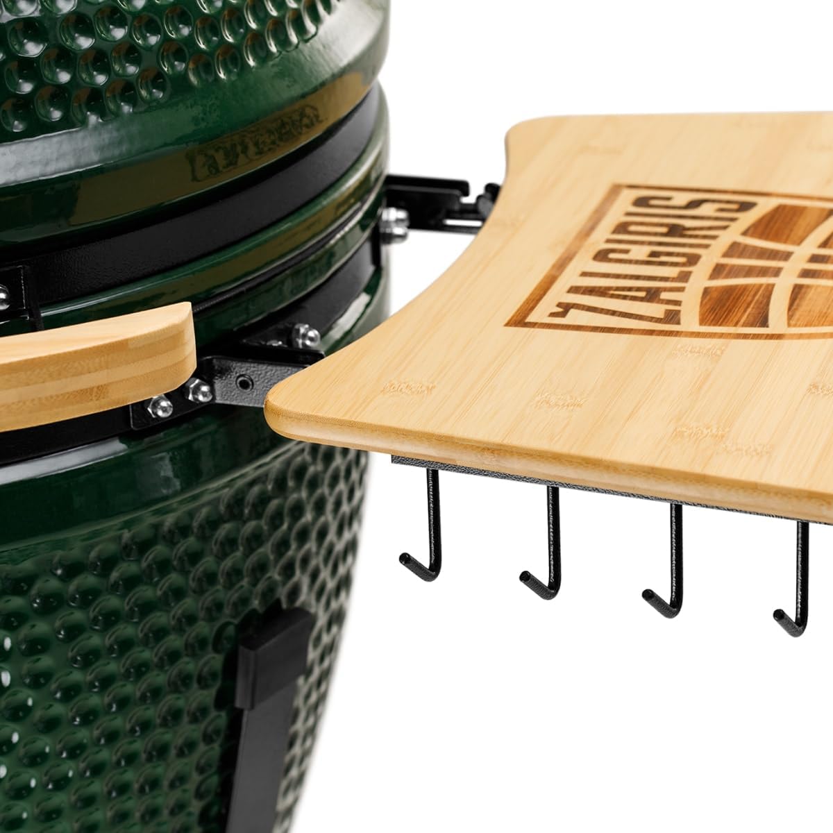 Kamado BONO Green Egg BBQ-Grill, Ø 55cm Kamado BBQ-Holzkohlegrill mit Dual-Zone-Grillsystem, Keramik-BBQ-Smoker zum Kochen, Räuchern und Backen