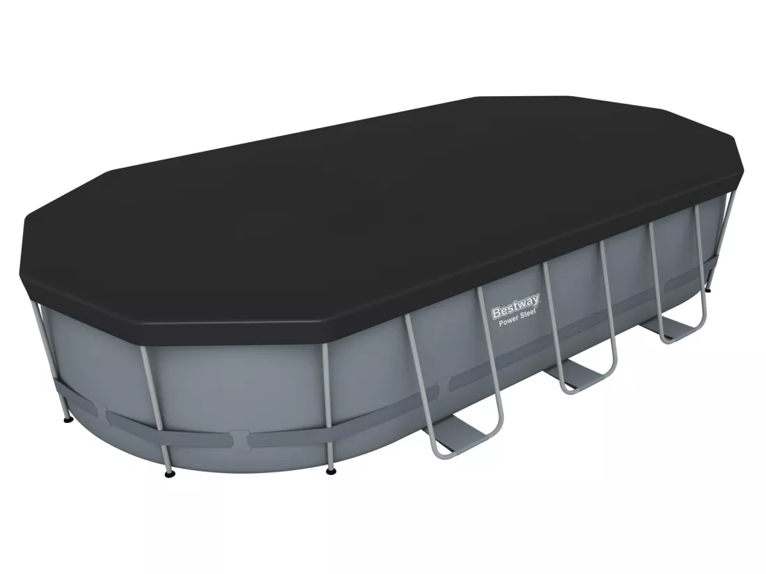 Piscine Hors-sol Tubulaire Bestway Power Steel Ovale 549x274x122 cm Épurateur à Cartouche de 5 678 L/H Bâche et Échelle