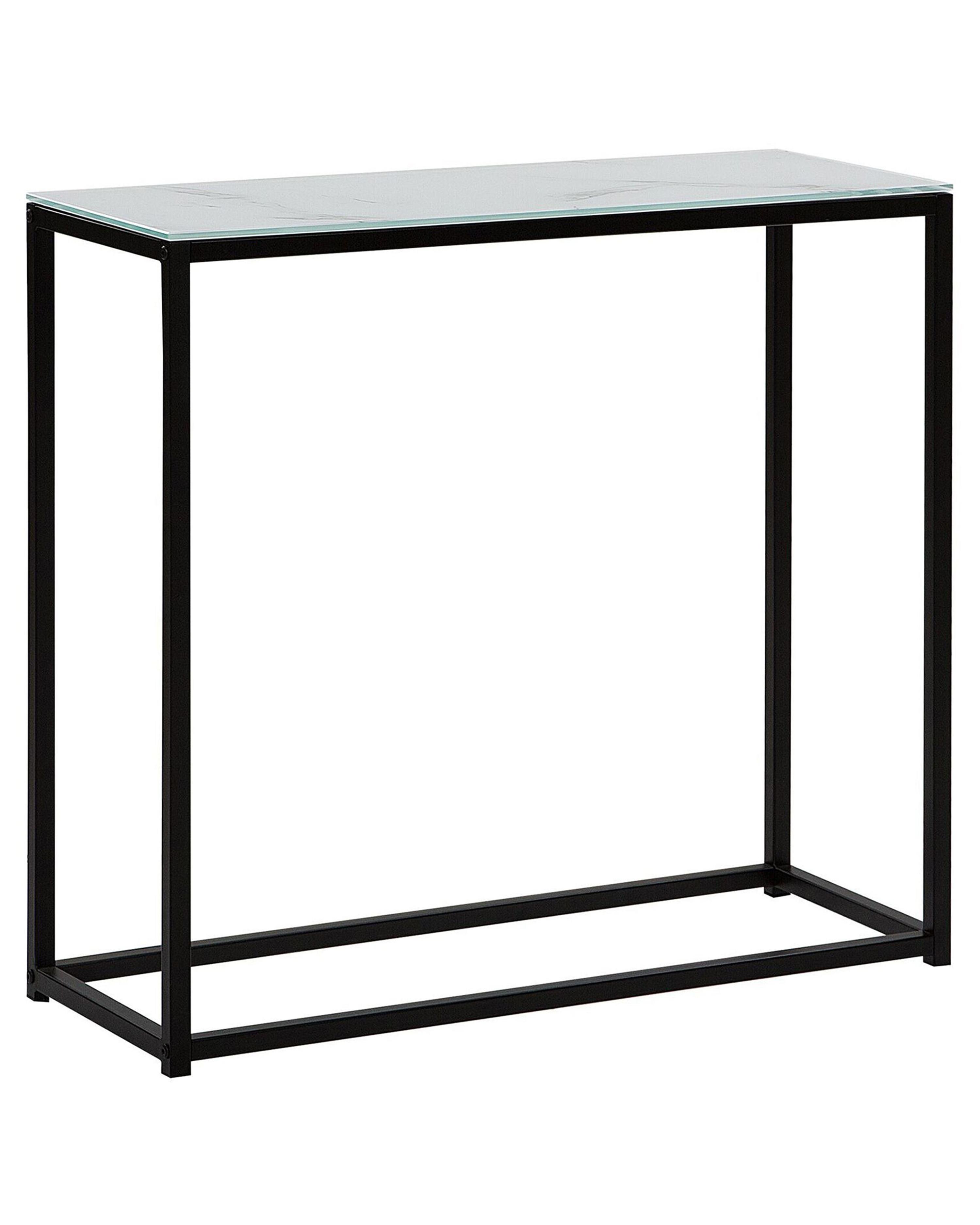 Sidetable DELANO Veiligheidsglas Marmer/zwart
