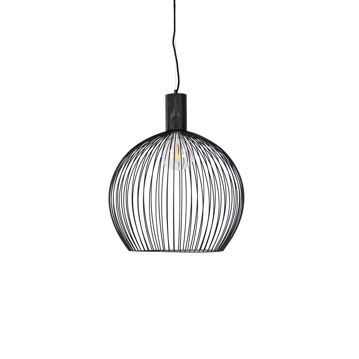 Smart ronde hanglamp zwart 50 cm incl. Wifi G95 - Dos