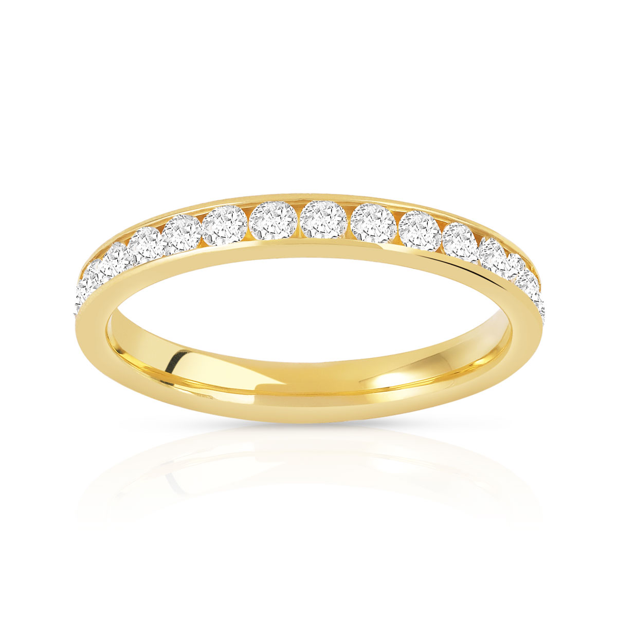 Alliance or 750 jaune diamant