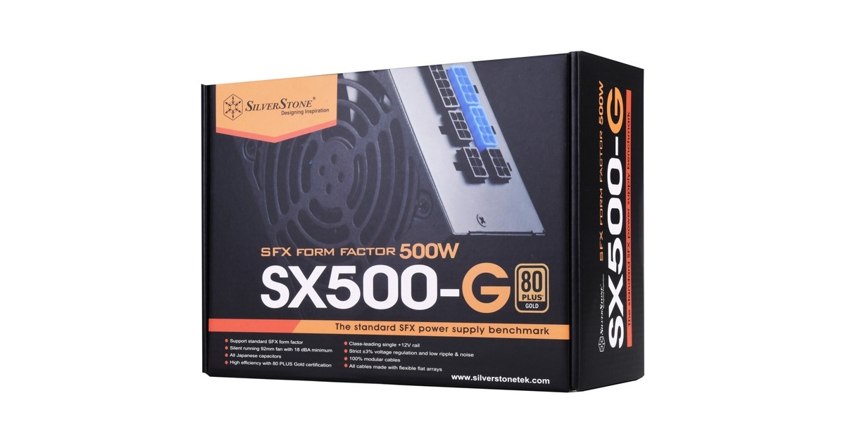 SilverStoneSST-SX500-G V1.1 modulaire 500 watt voeding   (Zwart, 2x PCIe)