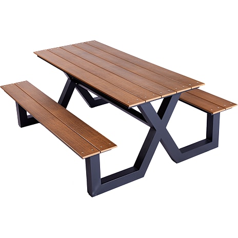 Bord-/bænkesæt X-model teak nonwood