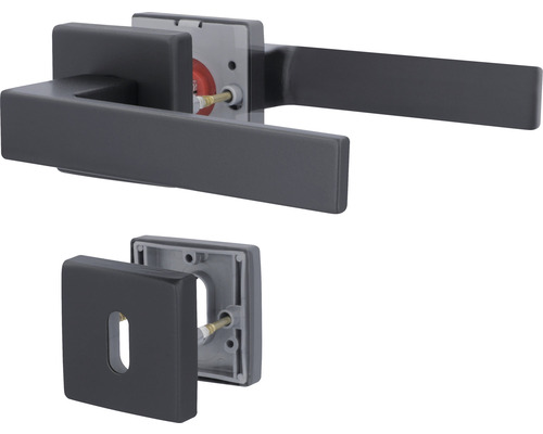 Rozetset BB Nathan Square aluminium mat zwart
