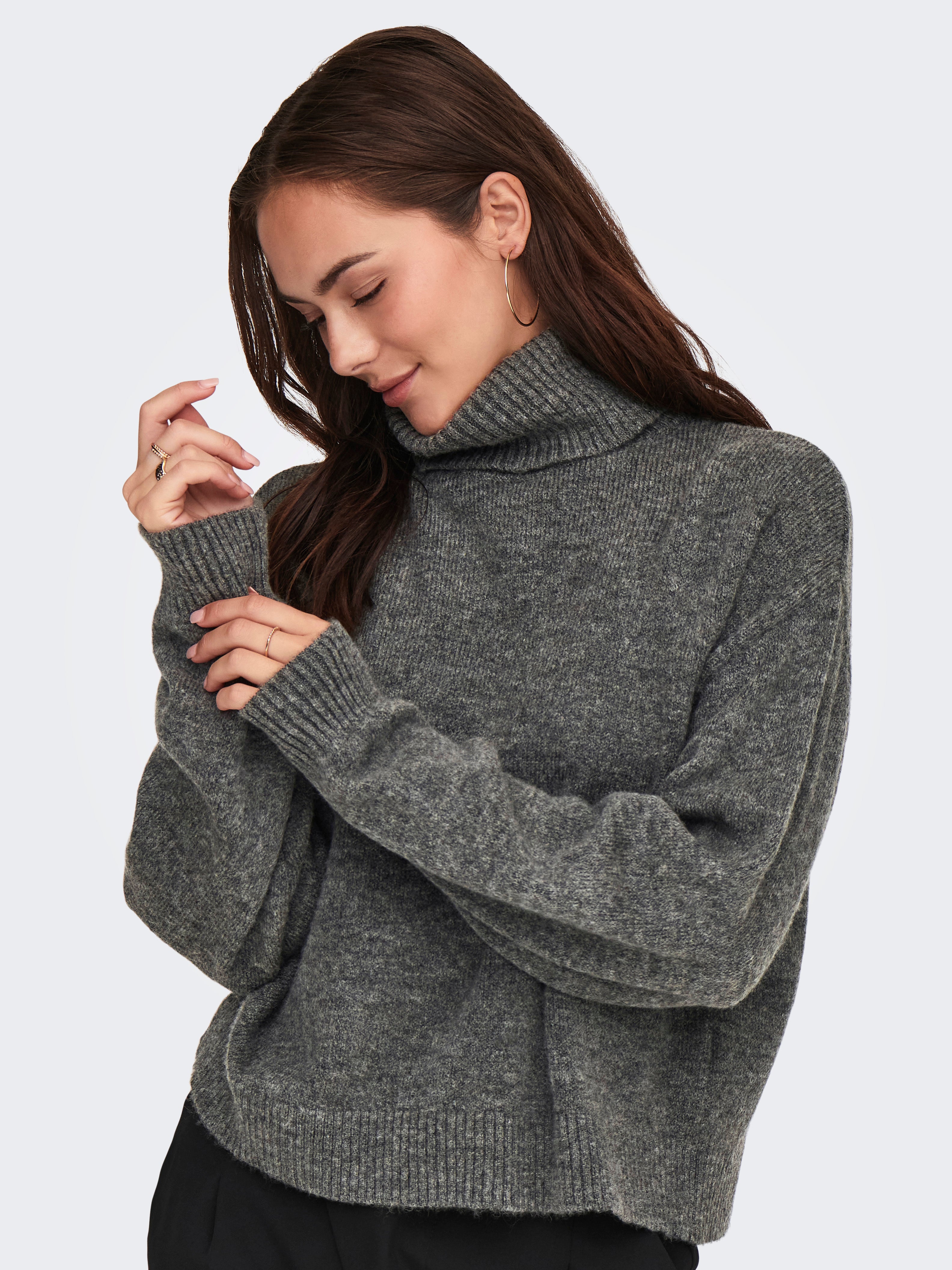 JDYLETTY Strickpullover Dark Grey Melange