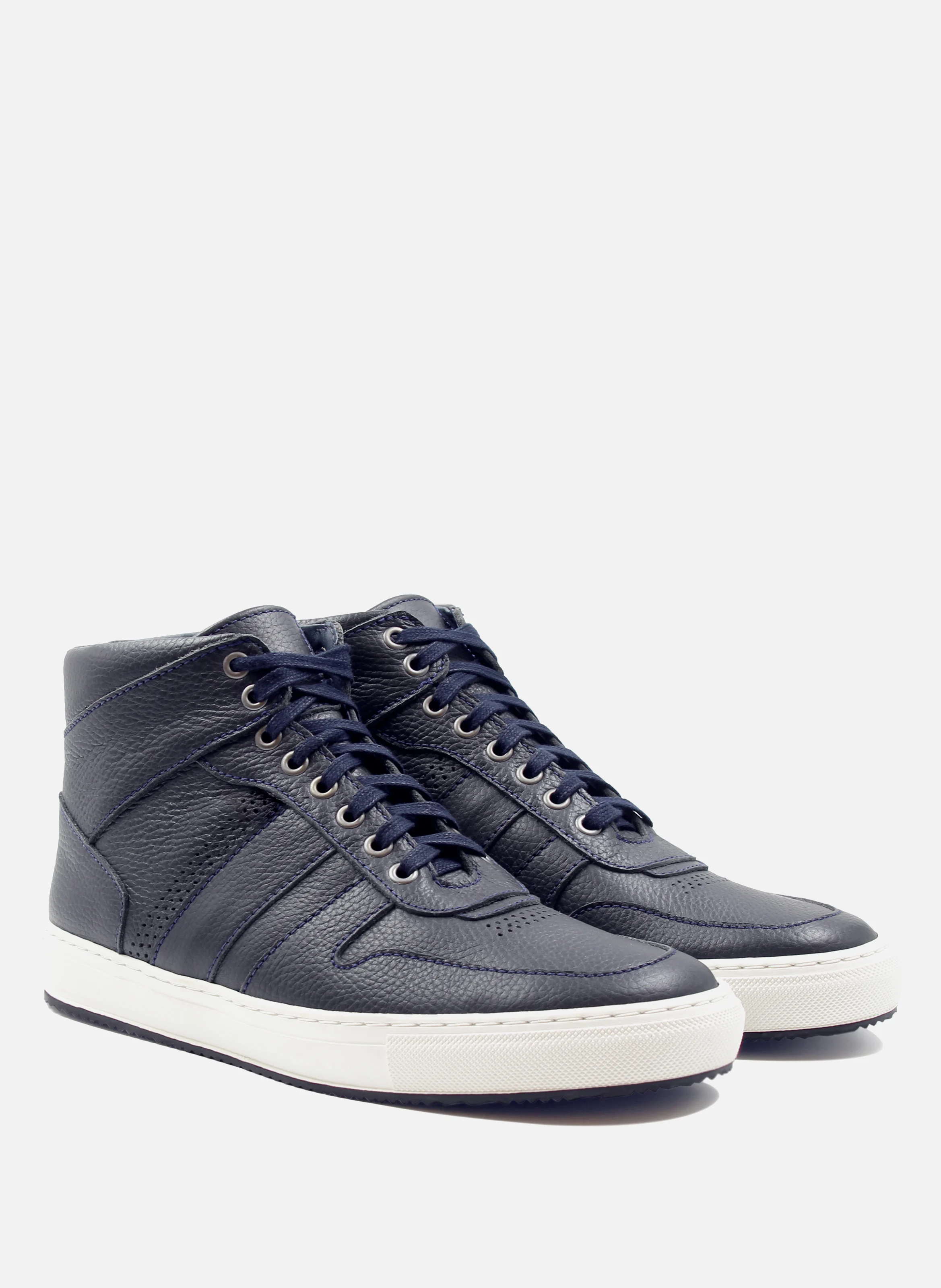 Baskets gaspard cuir grainé | Bleu