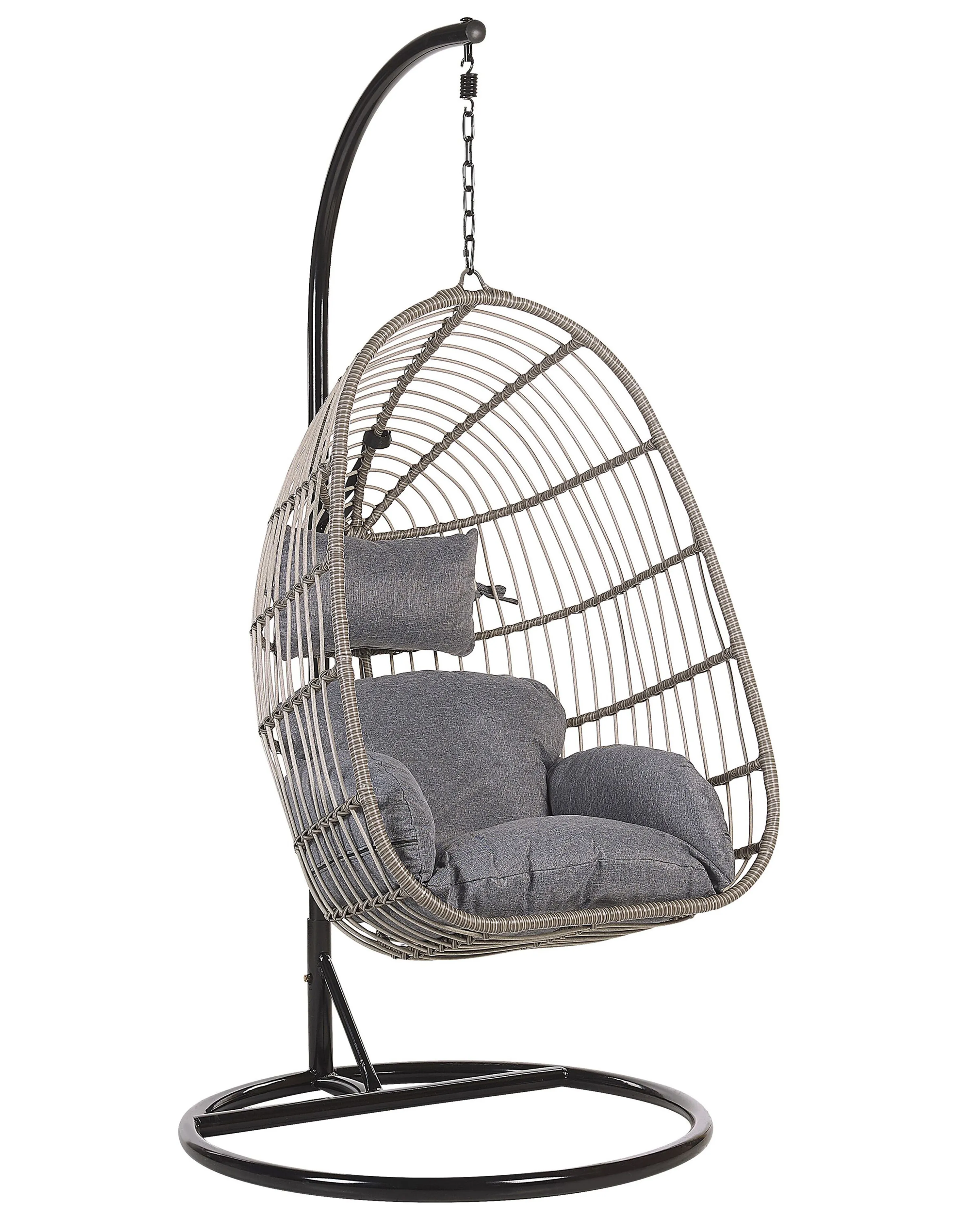Hangstoel met standaard CASOLI PE rotan Grijs