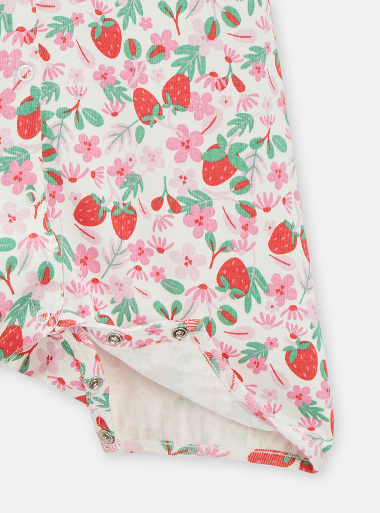 Grenouillère imprimée fraise pour bébé fille