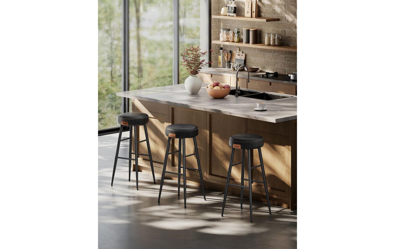 Barhocker 2 Stück 51.6 x 76.2 cm, Schwarz<br>2-er Set Barstühle