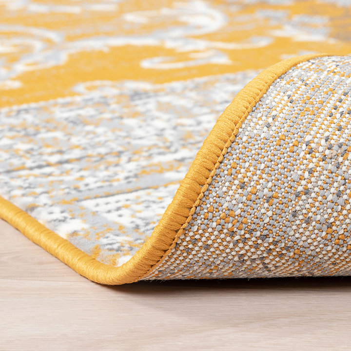 Patchwork vloerkleed - Famous Oker geel