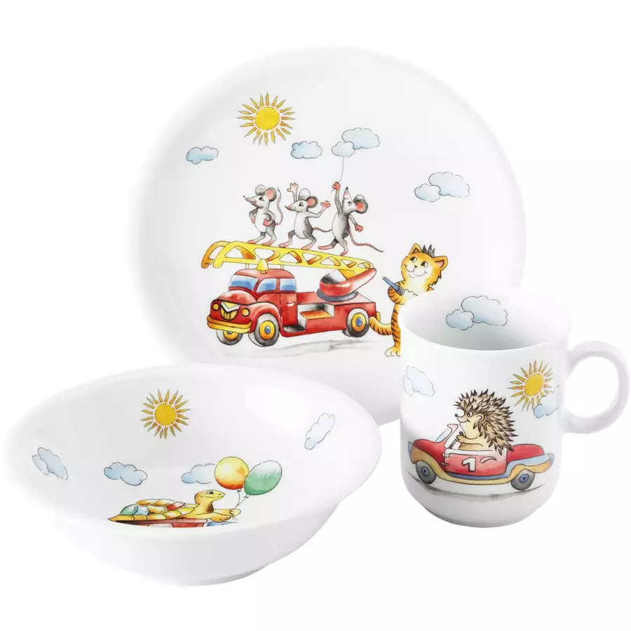 Seltmann Weiden Kindergeschirr Set Compact Flinke Flitzer bunt