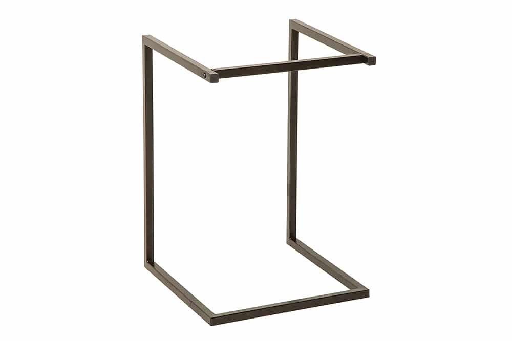 Design Beistelltisch CIANO 40cm Akazie Massivholz schwarz Tablett-Tisch