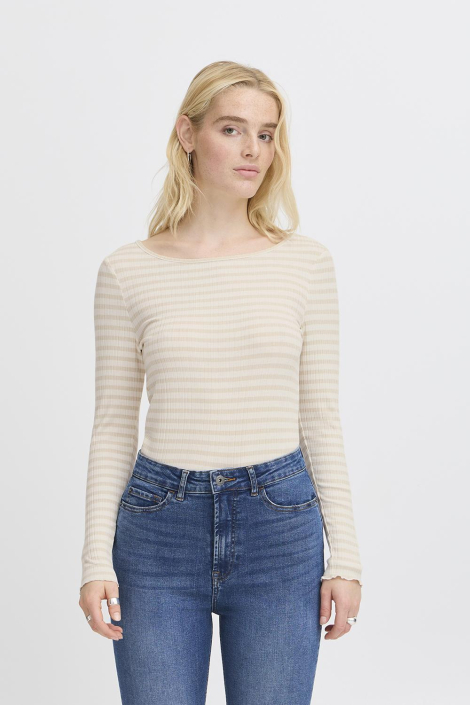Ichi beige dames t-shirt
