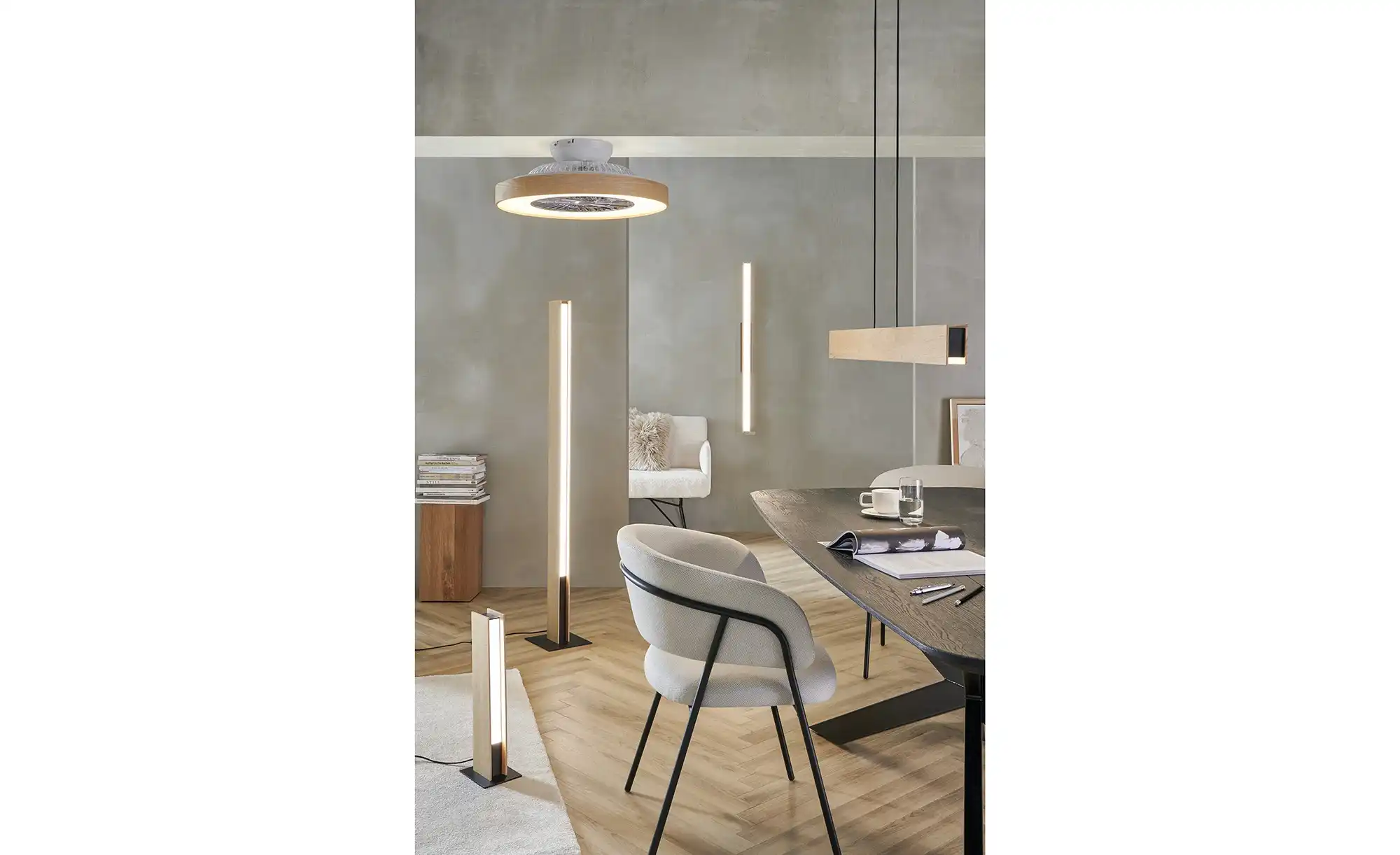 KHG Smart-Home Deckenventilator, Eichenholzoptik