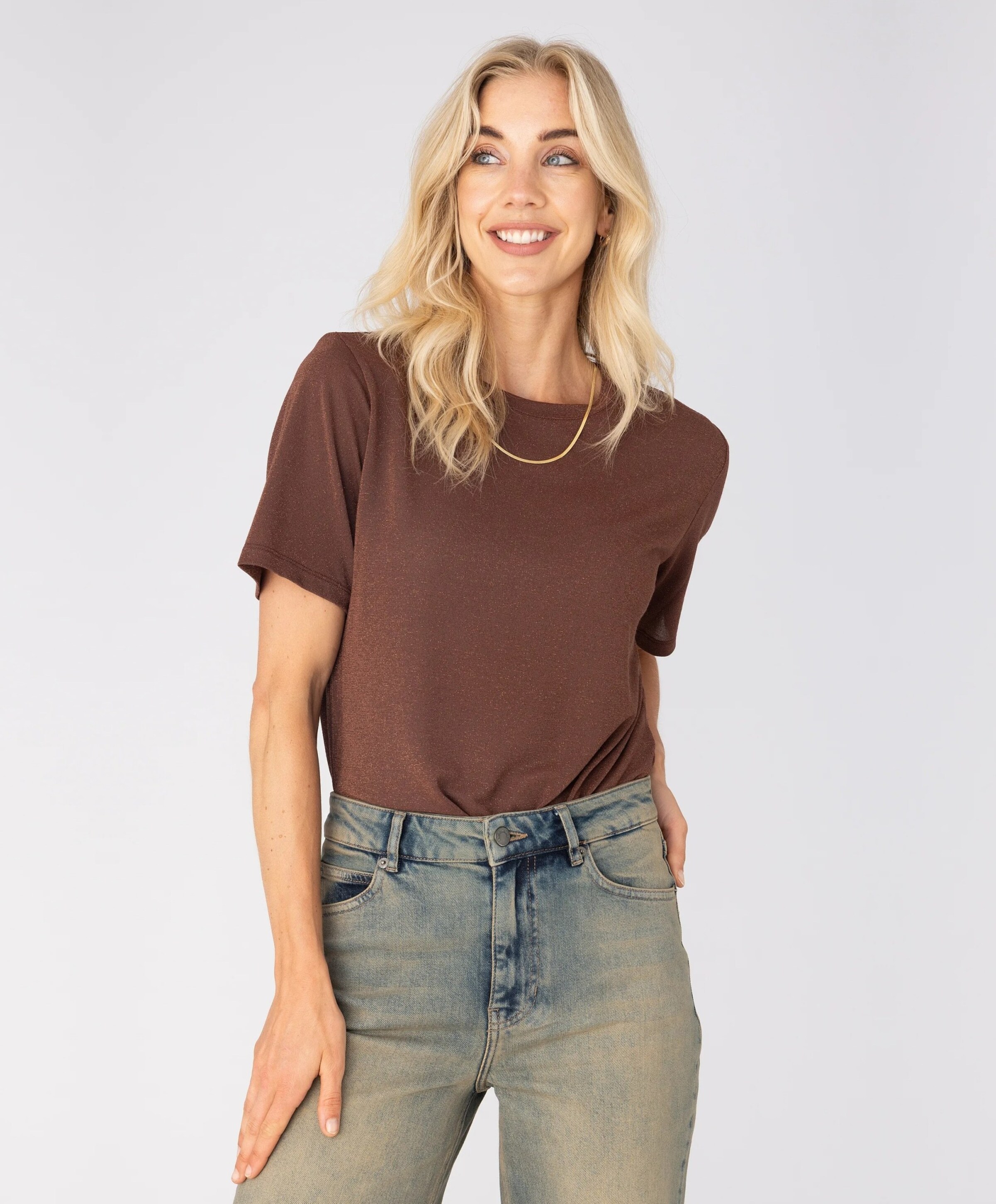 Anna Dames T-shirt bruin