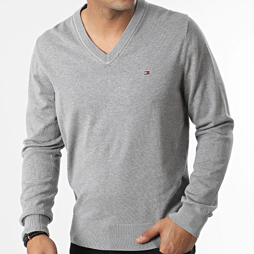 Pull Col V 1995 0956 Gris Chiné