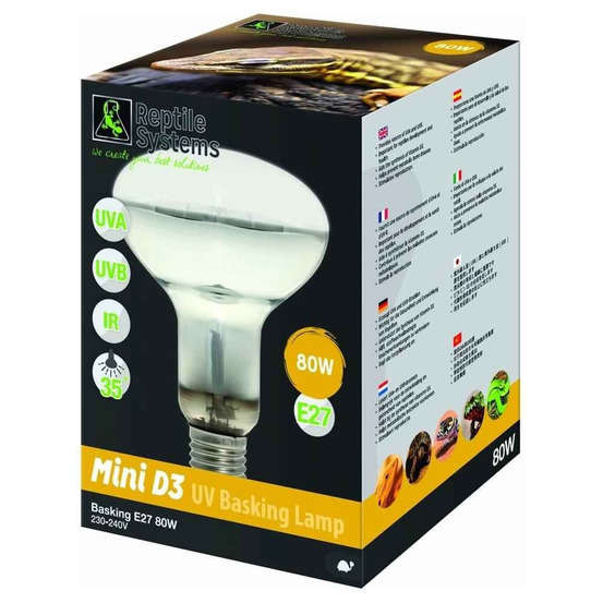 D3 UV Basking Lamp Mini 80W culot E27