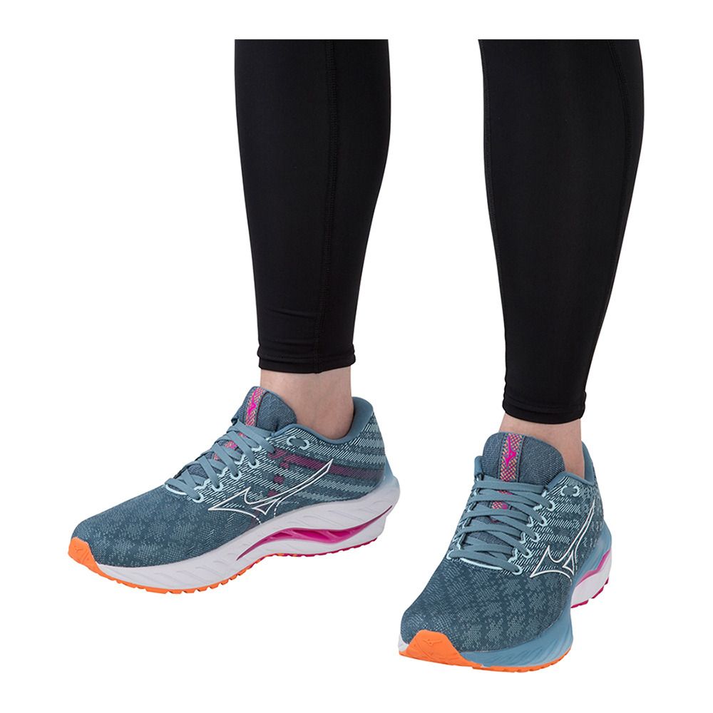 Mizuno WAVE INSPIRE 19 - Chaussures running Femme provincial blue/white/807 c