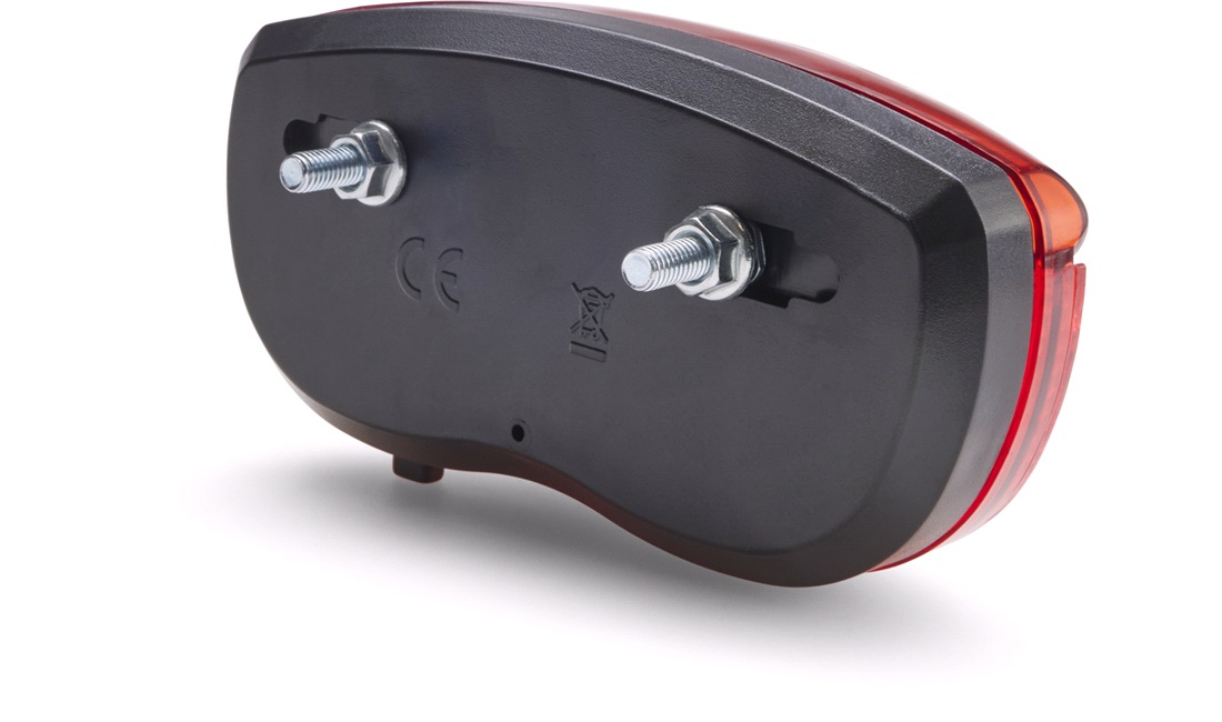 Baglygte t/bagagebærer 50/80mm incl. batterier