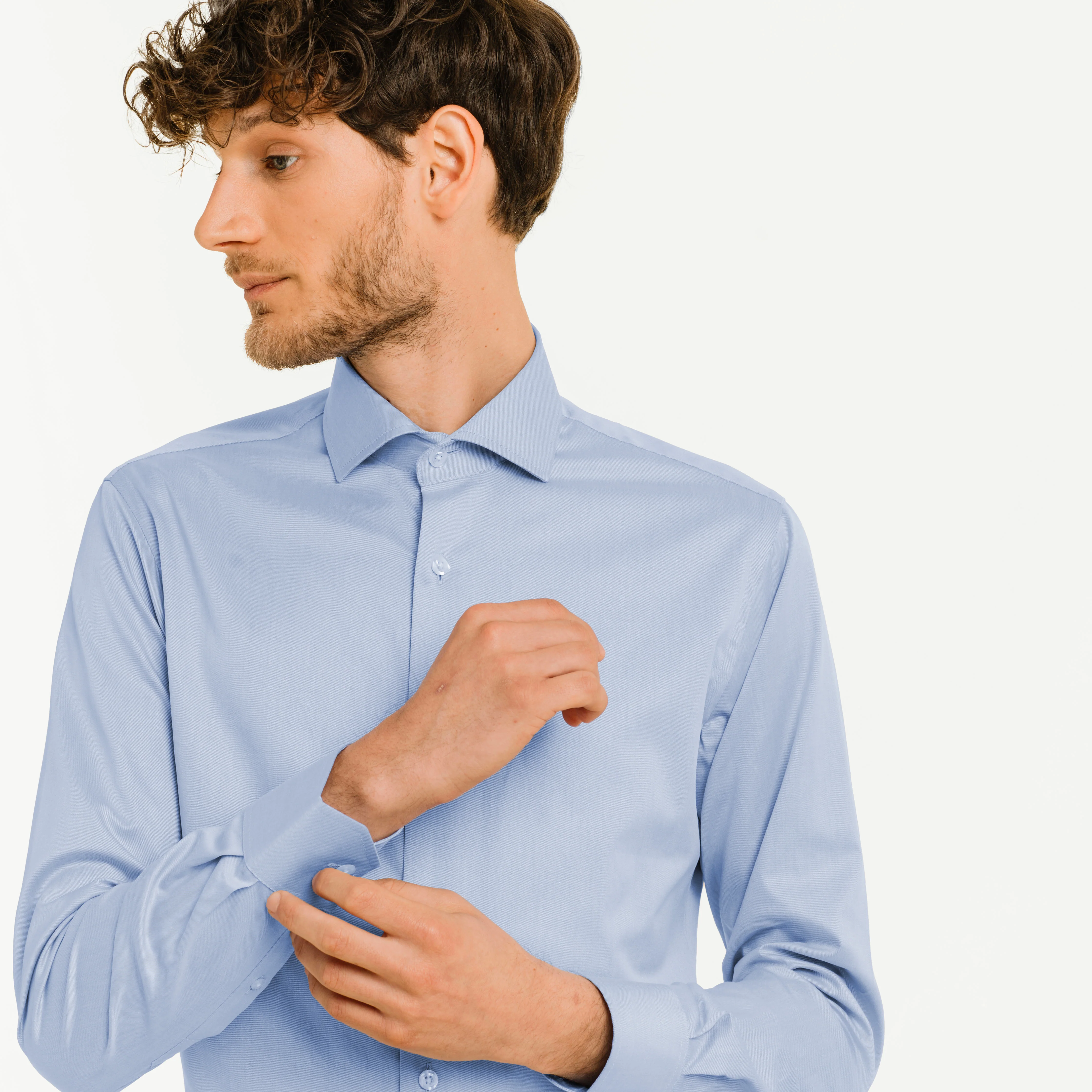 Blue double-twisted twill shirt