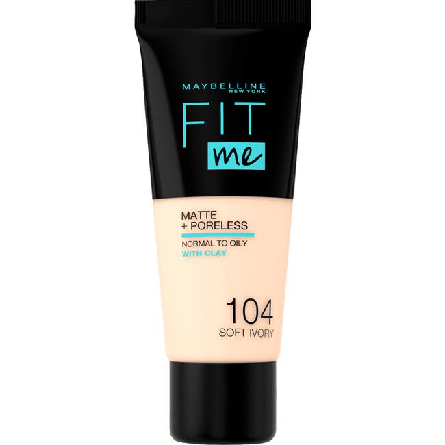 Maybelline Fit Me Matte & Poreless Foundation 104 Soft Ivory Medium Dekkende Foundation