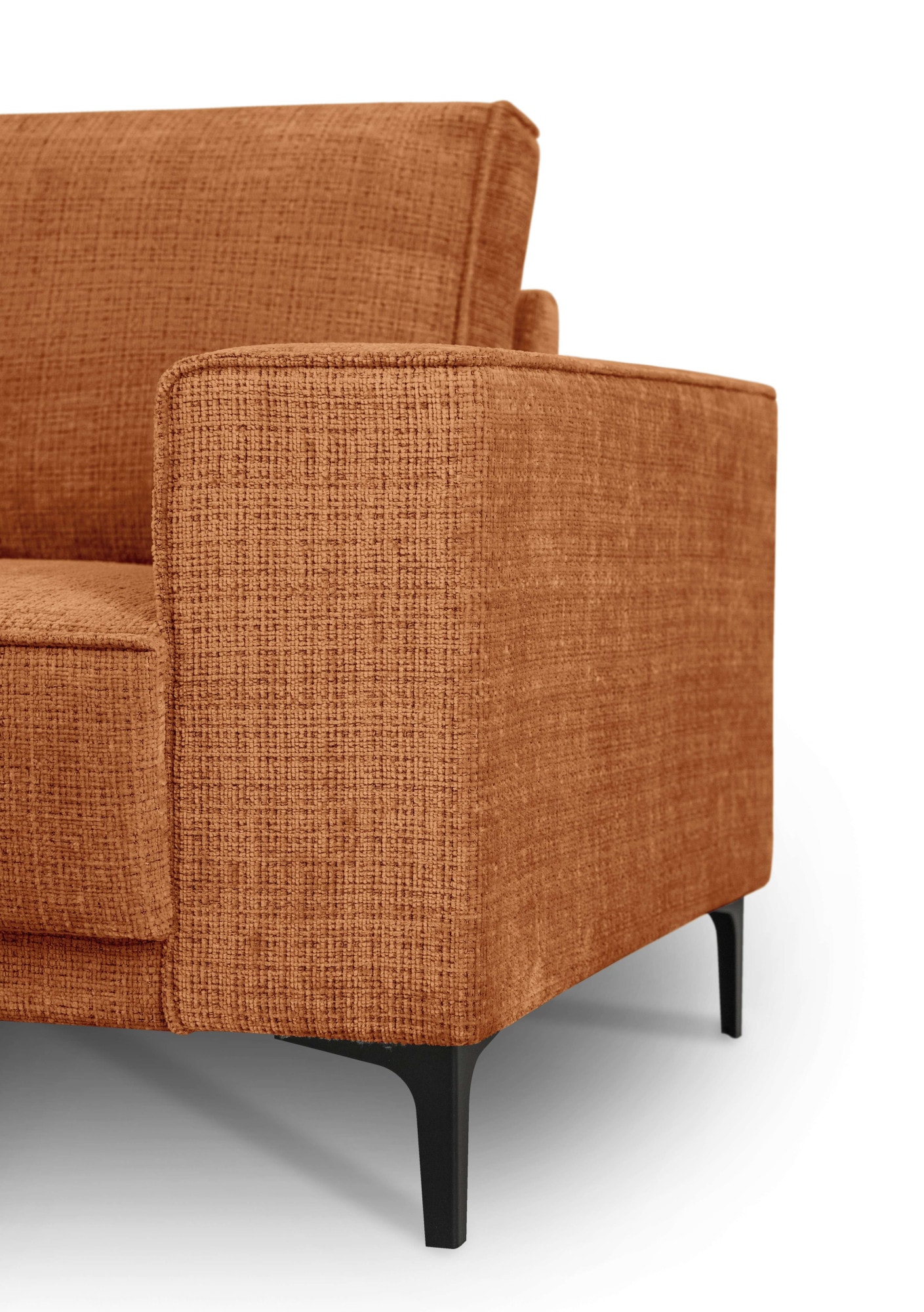 GOODproduct Wohnlandschaft »XXL Sofa Oland, Struktur, Flachgewebe, Luxus-Microfaser, Boucle« U-Form, 342 cm, Wellenunterfederung, Skandi-Design, Metallfüsse