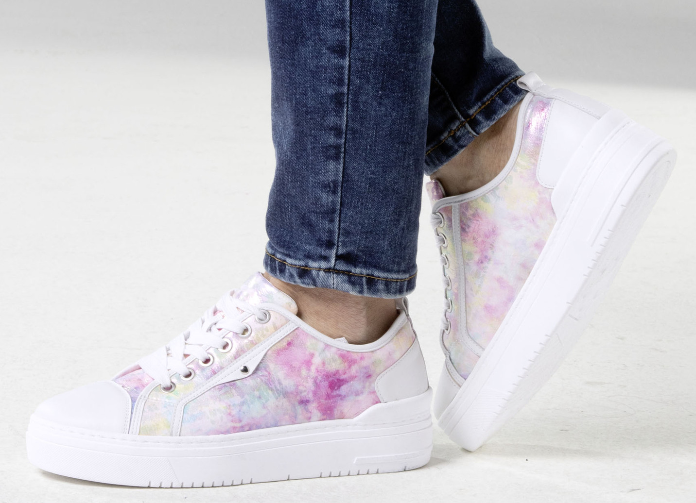 Waldläufer Schnür-Sneaker mit verspieltem Druck