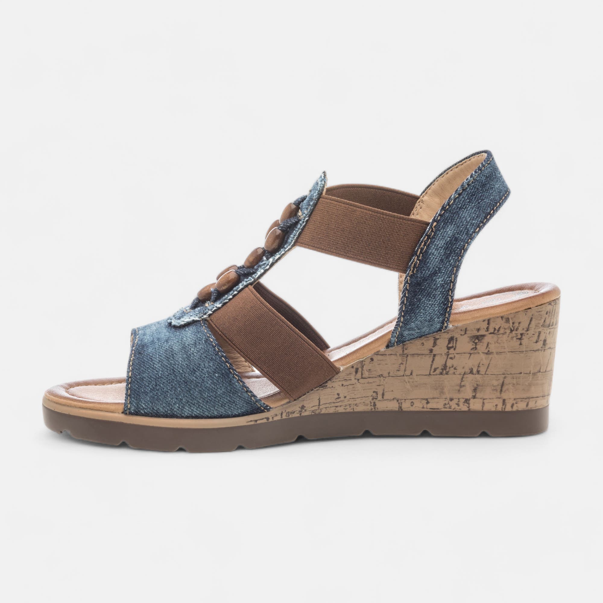 Sandales à talon compensé Femme jeans